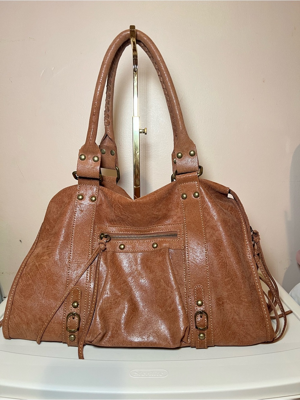 Soft Tan Leather Shoulder Bag
